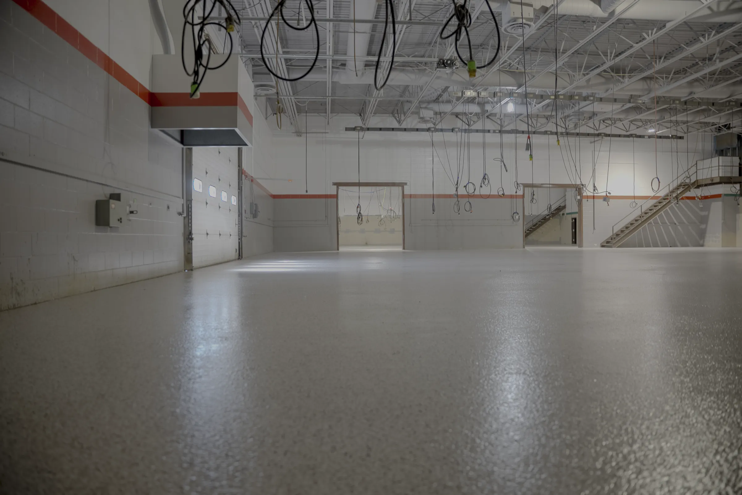Completed seamless flooring in a renovated institutional space