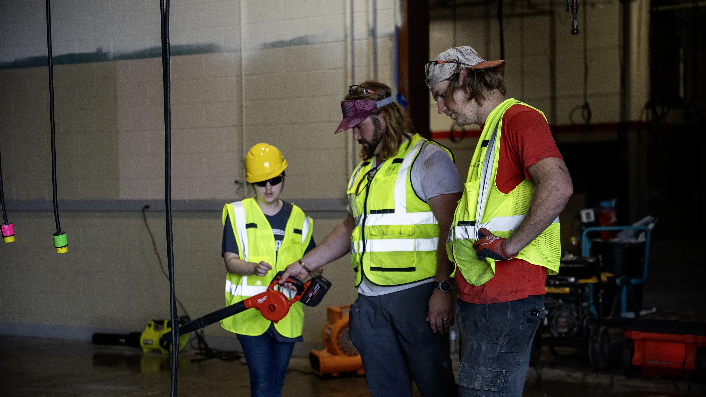 ATR Floors crew coordinating work inside the project space