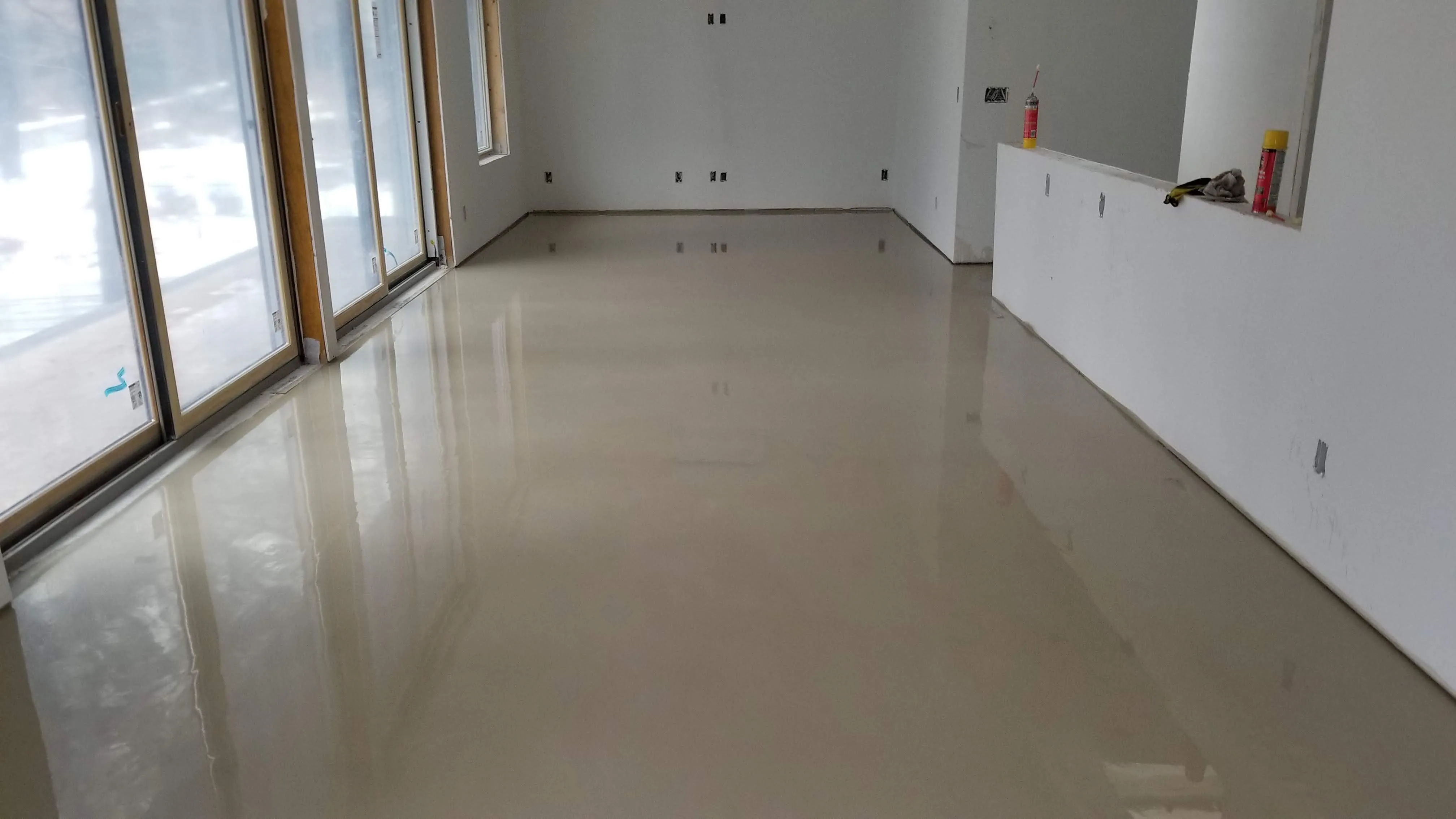 Leveled concrete floor in a residential renovation by ATR Concrete Technologies