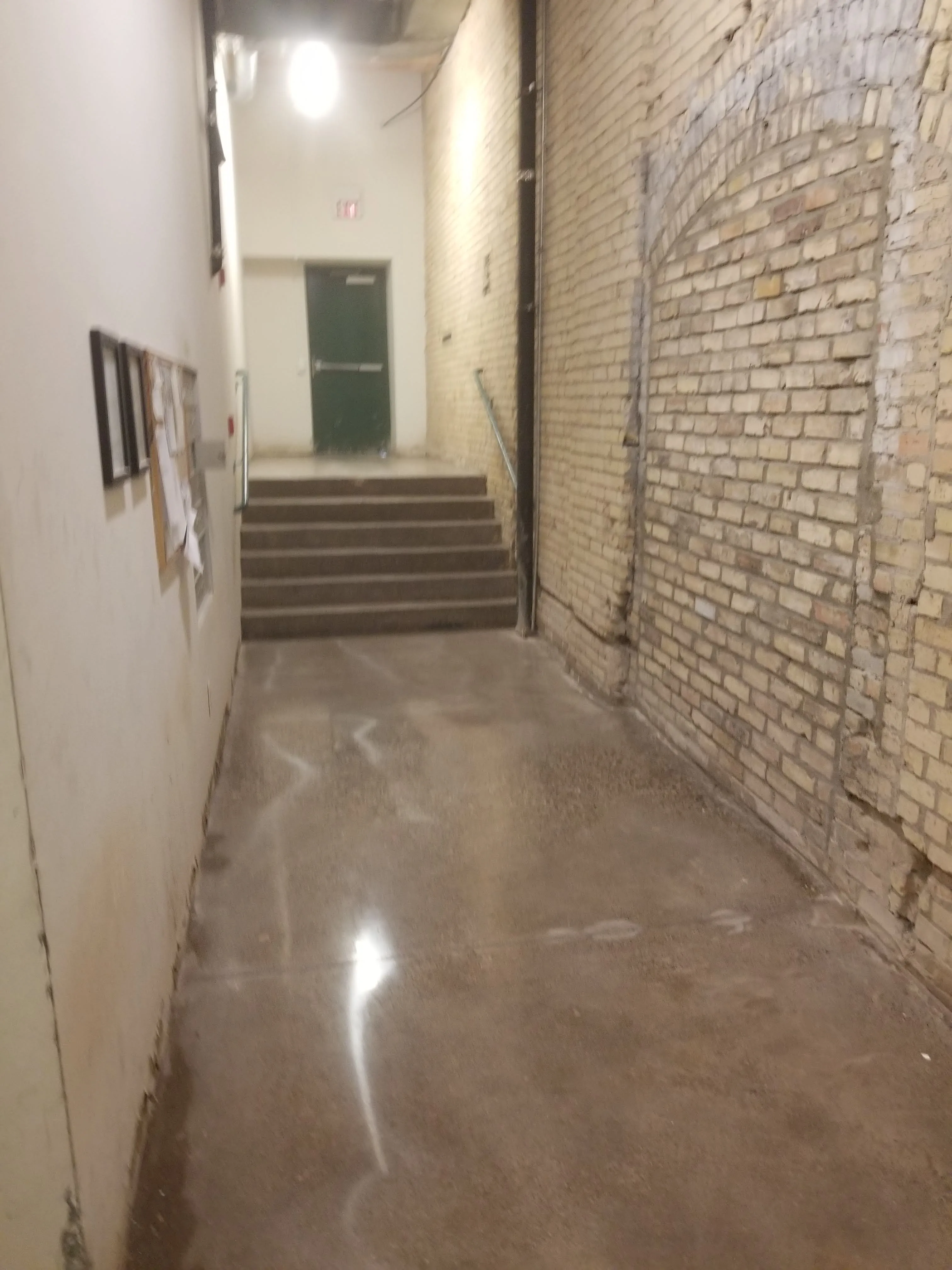 Polished concrete corridor in a commercial building